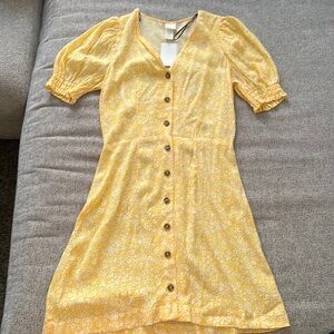 NWT H&M yellow floral dress